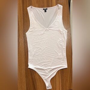 Light Pink V-Neck Women's Bodysuit